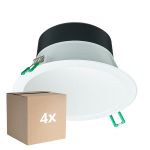 Mehrfachpackung 4x Philips LED Deckenstrahler Coreline DN142B Aluminium Weiß 9.8W 1200lm 60D - 840 Kaltweiß | Ausschnitt 155mm - IP20 - Weiß Reflektor