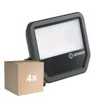 Mehrfachpackung 4x Ledvance Led-Scheinwerfer Aluminium Schwarz 41W 6000lm 100D - 865 Tageslichtweiß | IP66 - Symmetrisch