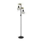 Eglo Stehlampe Townshend 5 Stahl Holz Schwarz | IP20 - Geeignet für 2x E27 