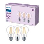 Lot 3x Philips Ampoule LED E27 Poire Filament Claire 7W 850lm - 840 