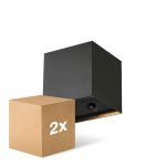 Pack duo D'Lite Applique Murale Elingen Aluminium Noir 2.9W 170lm - 830 Blanc Chaud | IP65 - À Piles - Détecteur De Lumière